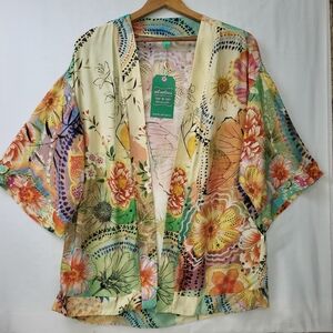 Farm Rio Open Front Lightweight Short Kimono Women's Size Medium NWT